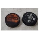 2 Hockey Pucks - Cooper, Stanley Cup Playoffs