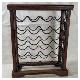 Wood & Wrought Iron Wine Rack