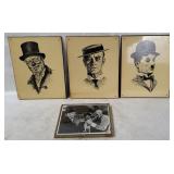 Wall Art Plaques- Charlie Chaplin, W C Fields Etc.