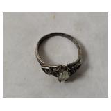 Sterling Heart Ring W/ Stone Size 7