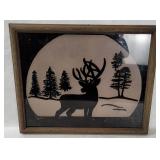 Framed Deer Silhouette Wall Art