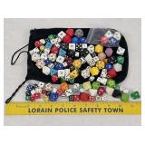 Large Lot Colored RPG Dice w/ Black Sack