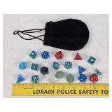 Colored RPG Dice Lot w/ Black Sack