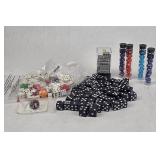 Large Dice Lot, Black, Mini, Assorted