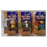 3 Peanuts Great Pumpkin Figures- Snoopy, Lucy, C B