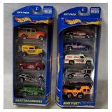 2 Hot Wheels 5-car Gift Packs - Heat Fleet, Skate