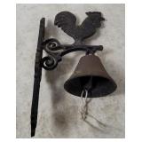 Vtg Cast Iron Rooster Dinner Bell