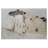White Stag 3pc Knit Set & Chaps Hat & Scarf Set