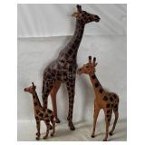 Vintage Decorative Leather Wrapped Giraffes