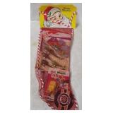 Vtg Christmas Pre-filled Stocking W/ Toys