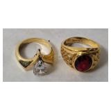 Pair Of 18k Gold Plated Rings