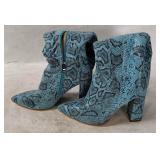 Simmi Snake Print Heel Boots Size 7