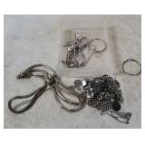 Lot Of Silver Tone Costume Jewelry