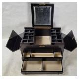 Dark Wood Jewelry Box W/ Keys