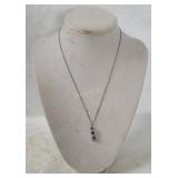 Sterling Silver Necklace W/ Gemstone Pendant