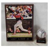 Sandy Alomar Jr. Plaque & Signed Baseball