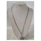 Sterling Silver Pot Leaf Necklace