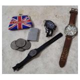 Watches, Zippo, Coin Purse & Belt Buckle