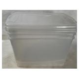3 Clear Plastic 66qt Storage Totes