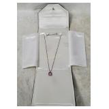 Sterling Silver Necklace W/ Purple Gemstone