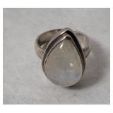 Sterling Silver Ring W/ Rainbow Moonstone