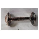 Vintage Silver Plated Dumbell Shaped Baby Rattle