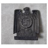 German Nsdap 10 Year Gau-mainfranken Badge