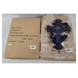 2 Tiffany Style Stained Glass Jewel Crosses