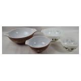 Pyrex Brown Cinderella Mixing Bowl Set