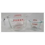 2 Pyrex Glass Measuring Cups