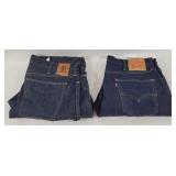 2 Pairs Of Blue Jeans 38W 32L - Levi, Etc