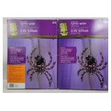 2 Halloween Light Up Spider Decorations