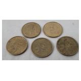 5 Dollar Coins, Presidents & Sacagawea