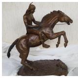 Cast Bronze Indian & Horse Sculpture, Jenne Stahl