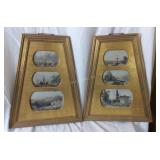 Pair Of Framed Original Hand Colored Engravings