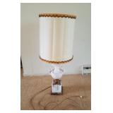 Carved Marble Table Lamp/ 35.25" Tall