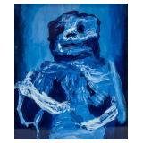 Signed Illegibly Oil on Paper Glenn Brown