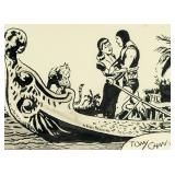 American Pop Art Ink on Paper Signed Tony Chan