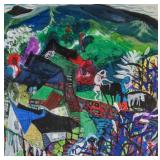 Xu Zhong Fang b.1943 Abstract Folk Art Painting