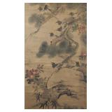 Chinese Watercolorr Silk Scroll Signed by Artist