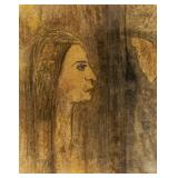 Artist Signed Mixed Media on Paper Portrait