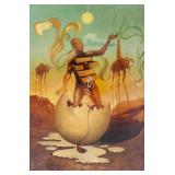 Spanish Surrealist Oil on Canvas Signed Dali