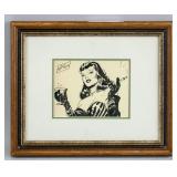 American Pop Art Ink on Paper Signed Alex Raymond