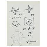 American Pop Art Marker Paper Signed JMB