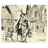 Italian Pop Ink on Paper Signed Rino Alertarelli