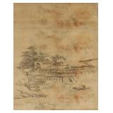 16-18 Century Chinese/Japanese Watercolor Silk