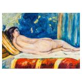 French Impressionist Nude OOC Signed Illegibly
