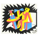 Italian Futurist Mixed Media Fortunato Depero