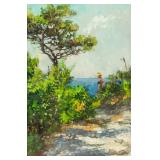 Artist Signed KPM Russian Oil on Paper Landscape