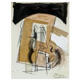 French Cubist Mixed Media Signed George Braque
